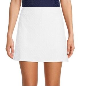 Jude Connally Skirt Fern Solid Jacquard Pull-On Skort white Small Golf Tennis